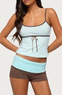 EDIKTED Rhoda Contrast Polka Dot Stretch Cotton Camisole