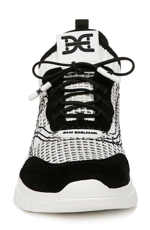 Sam Edelman Chelsie Lace Up Knit Sneaker Black Multi Knit In Black Multi