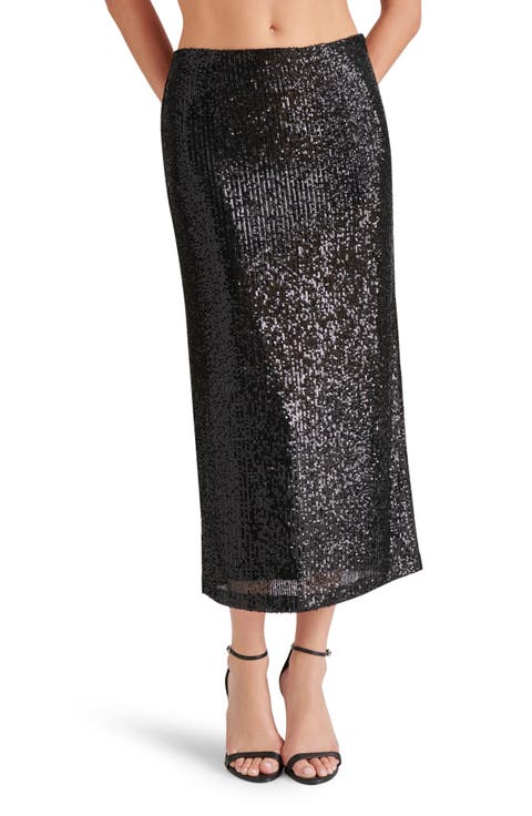 Sequin Column Midi Skirt