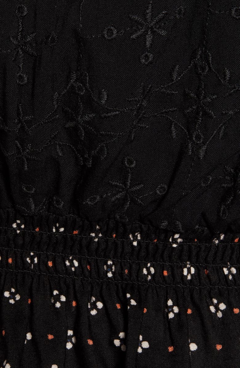 Angie Floral Print Lace Trim Peplum Top, Alternate, color,