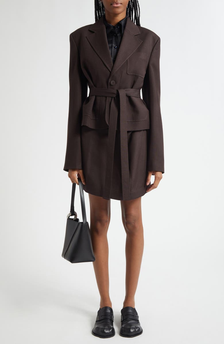 JW Anderson Crop Tailored Jacket, Alternate, color, Dark Brown