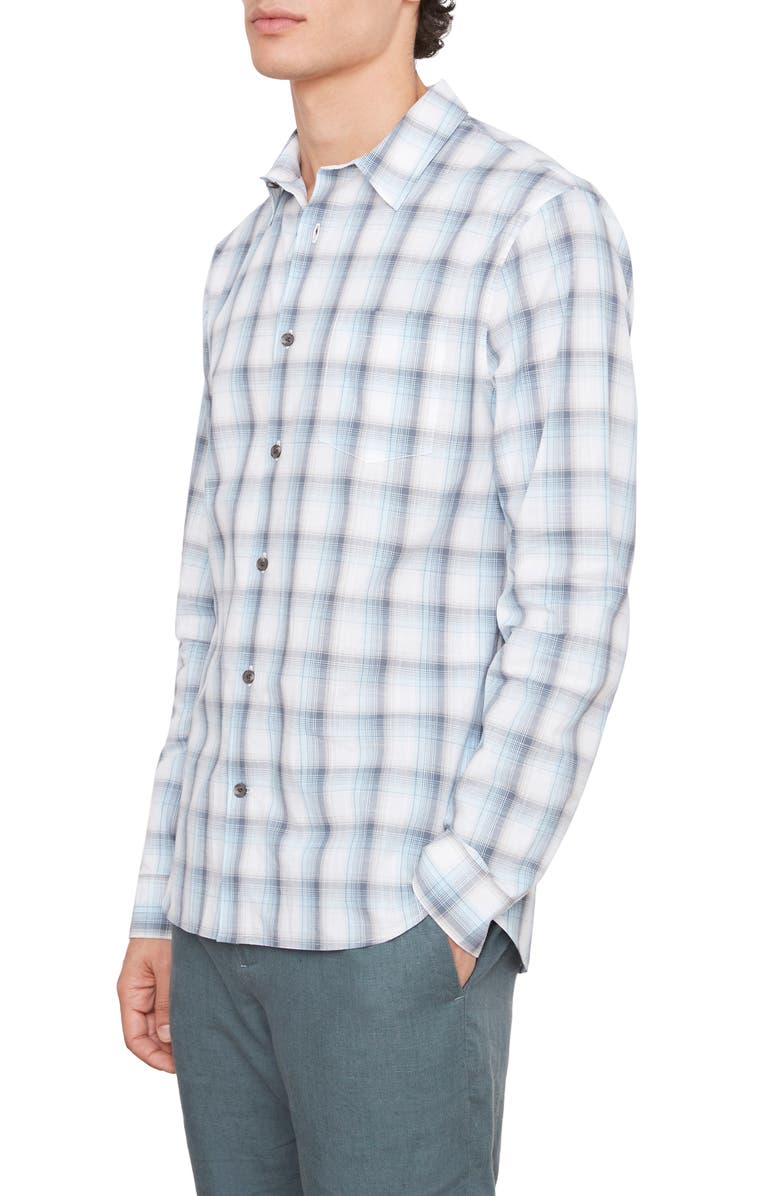 Vince Atwater Plaid Long Sleeve Button-Up Shirt, Alternate, color, Lt Delft