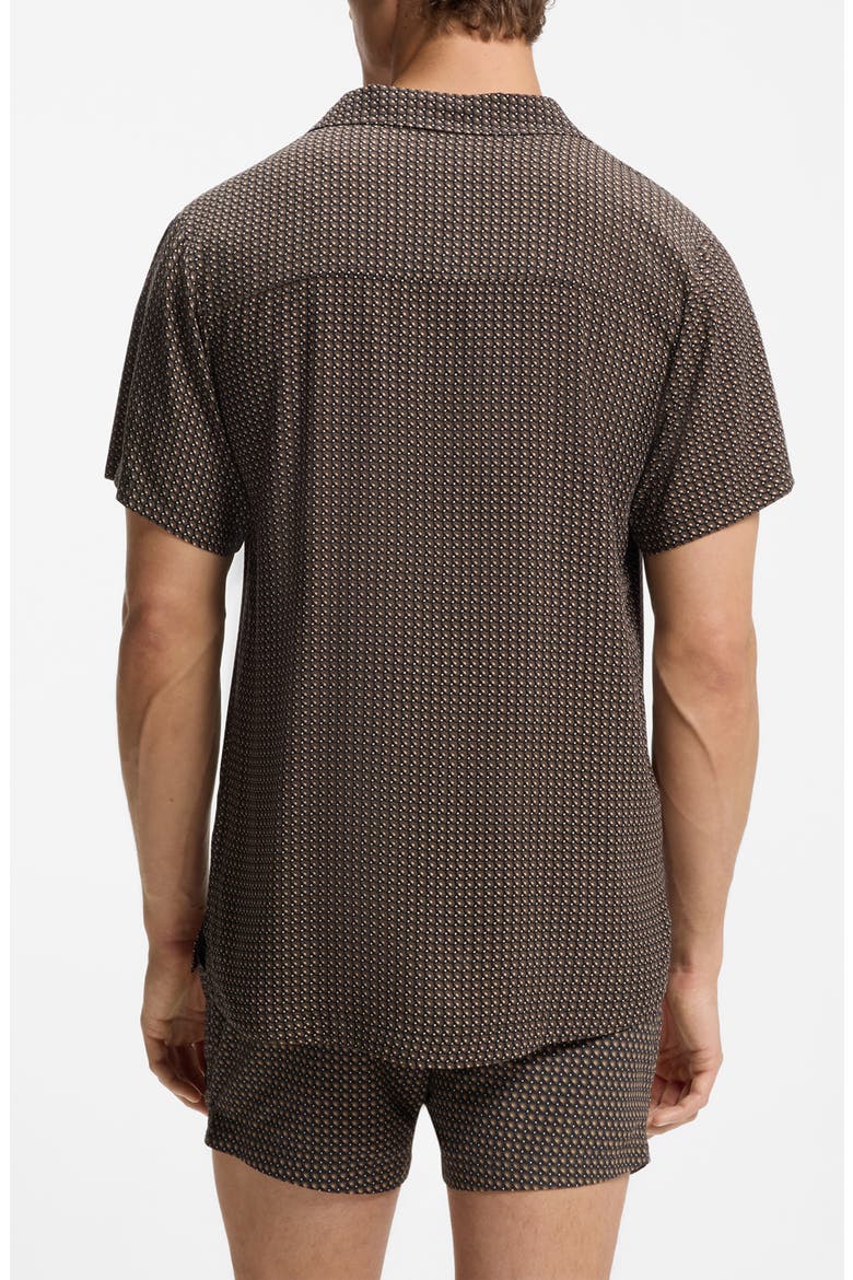 Beach Print Camp Shirt, Alternate, color, BLACK