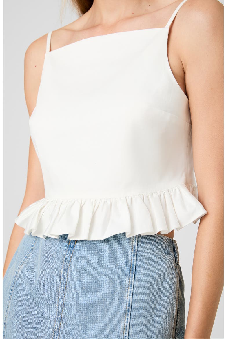 Lilah Ruffle Crop Camisole, Alternate, color, SUMMER WHITE