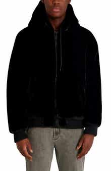 KARL LAGERFELD PARIS Reversible Zip Front Faux Fur Jacket