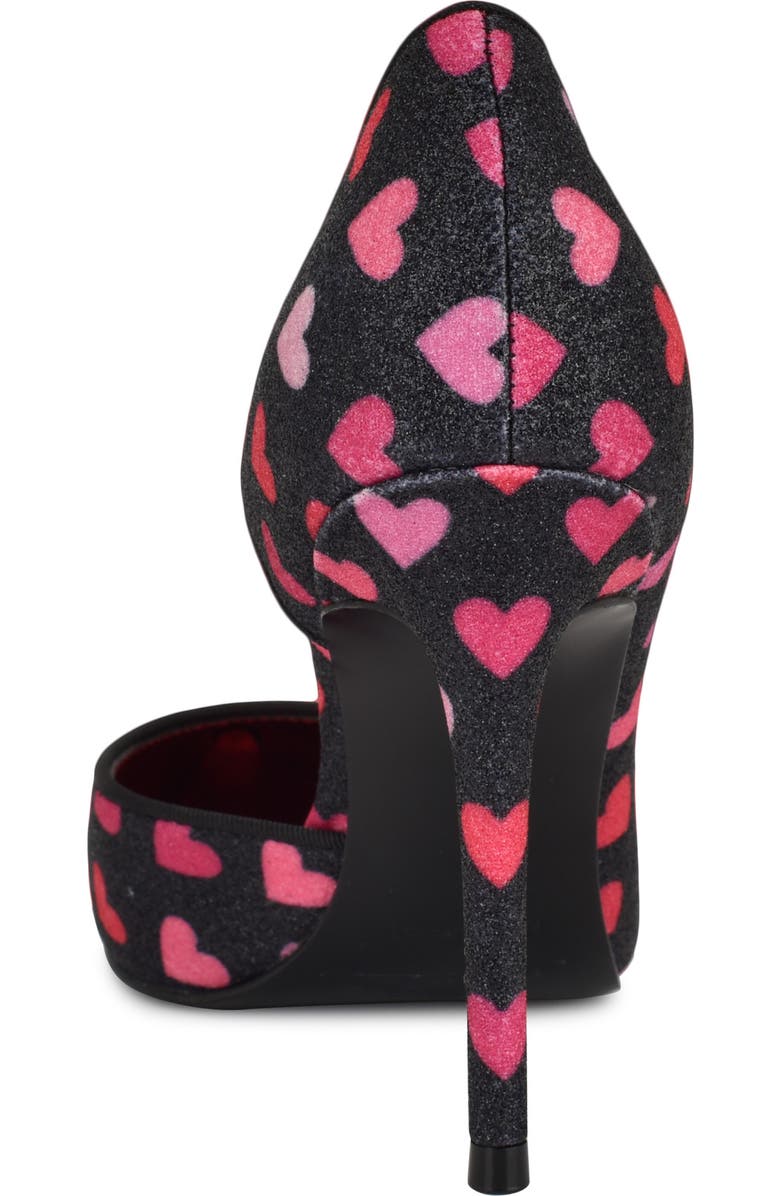 Nine West Folowe Half d'Orsay Pump, Alternate, color, Black With Pink Hearts