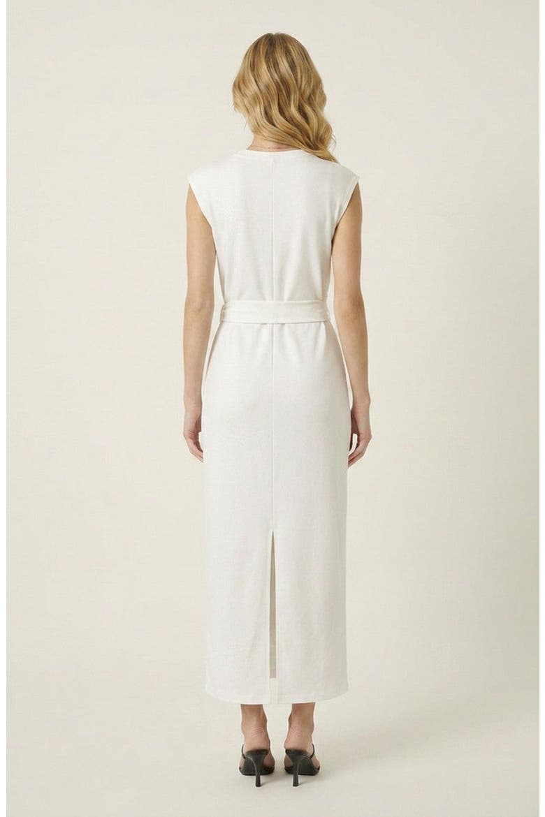 Elegant Sleeveless Tie Waist Maxi Dress, Alternate, color, White