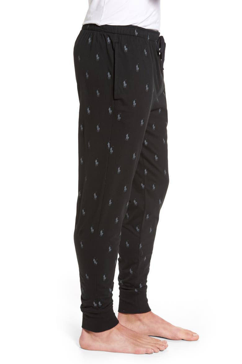 Pony Print Pajama Pants, Alternate, color, BLACK