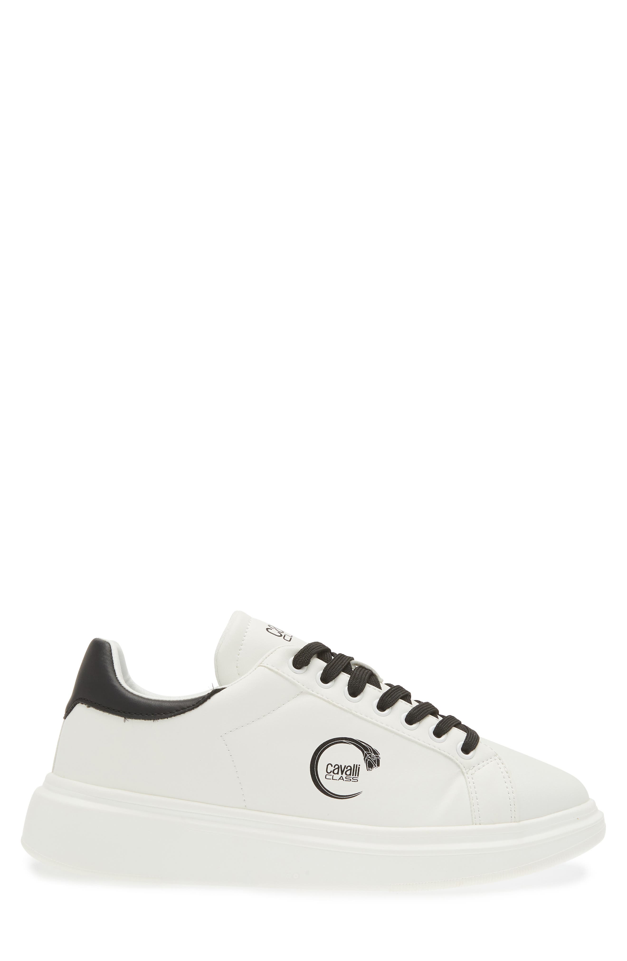 Roberto Cavalli Cavalli Class Logo Low Top Sneaker, Alternate, color, White