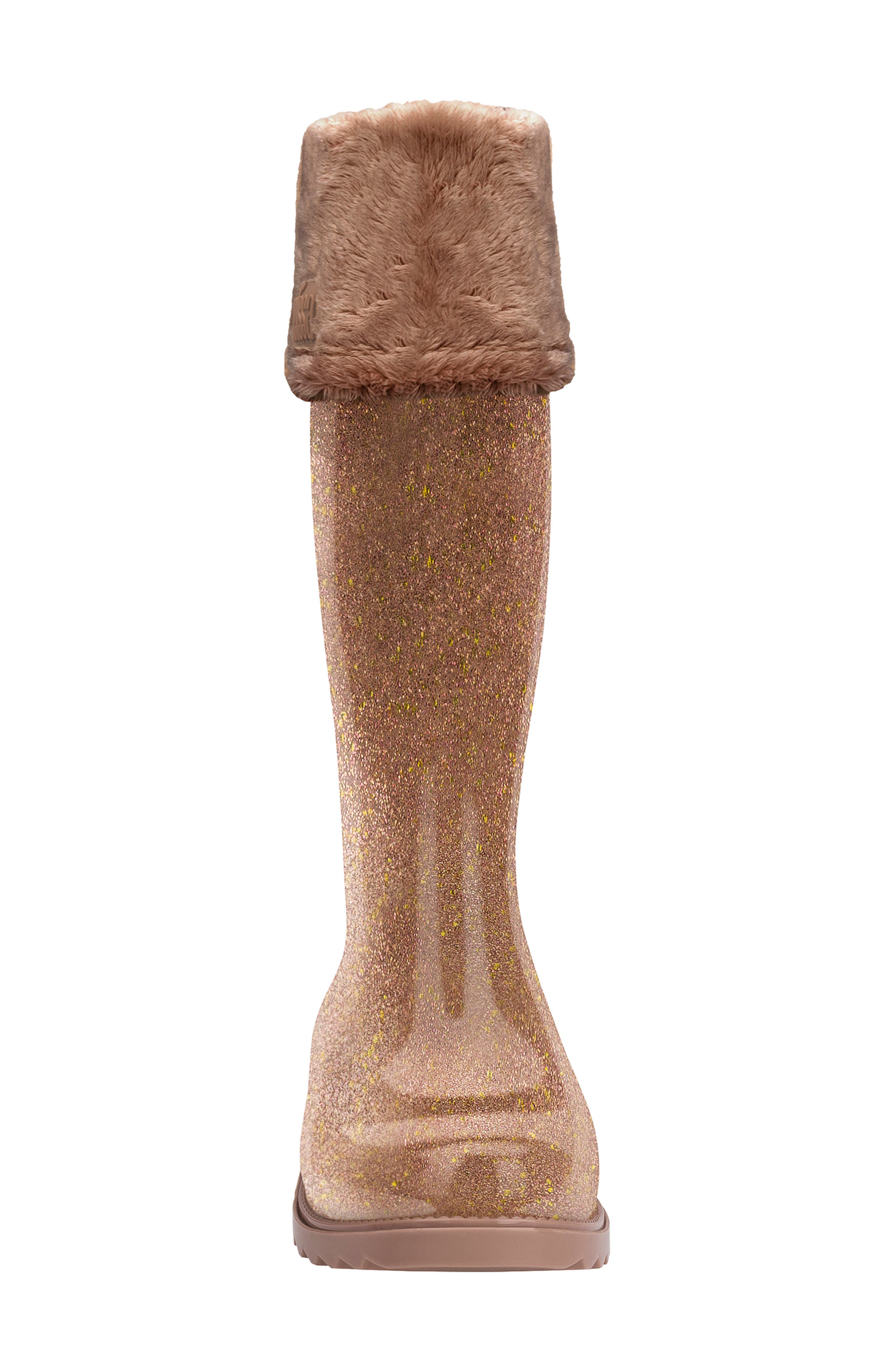 Mel by Melissa Mini Melissa Glitter Water Resistant Rain Boot, Alternate, color, 