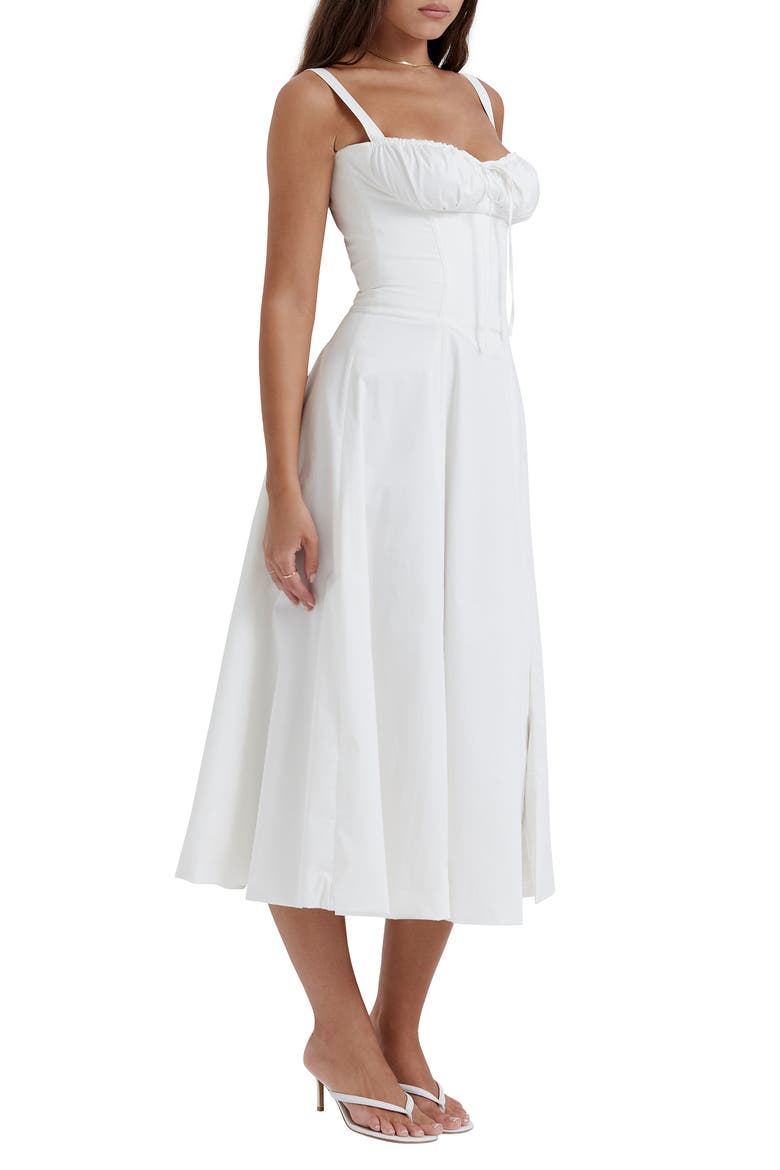 Carmen Bustier Sundress, Alternate, color, WHITE