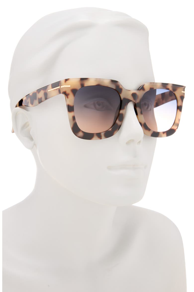 Glam 136mm Gradient Square Sunglasses, Alternate, color, OATMEAL