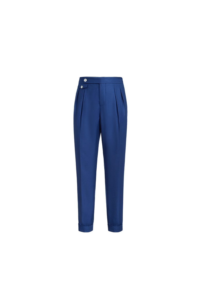 Cashmere and silk trousers, Alternate, color, Avio Blue