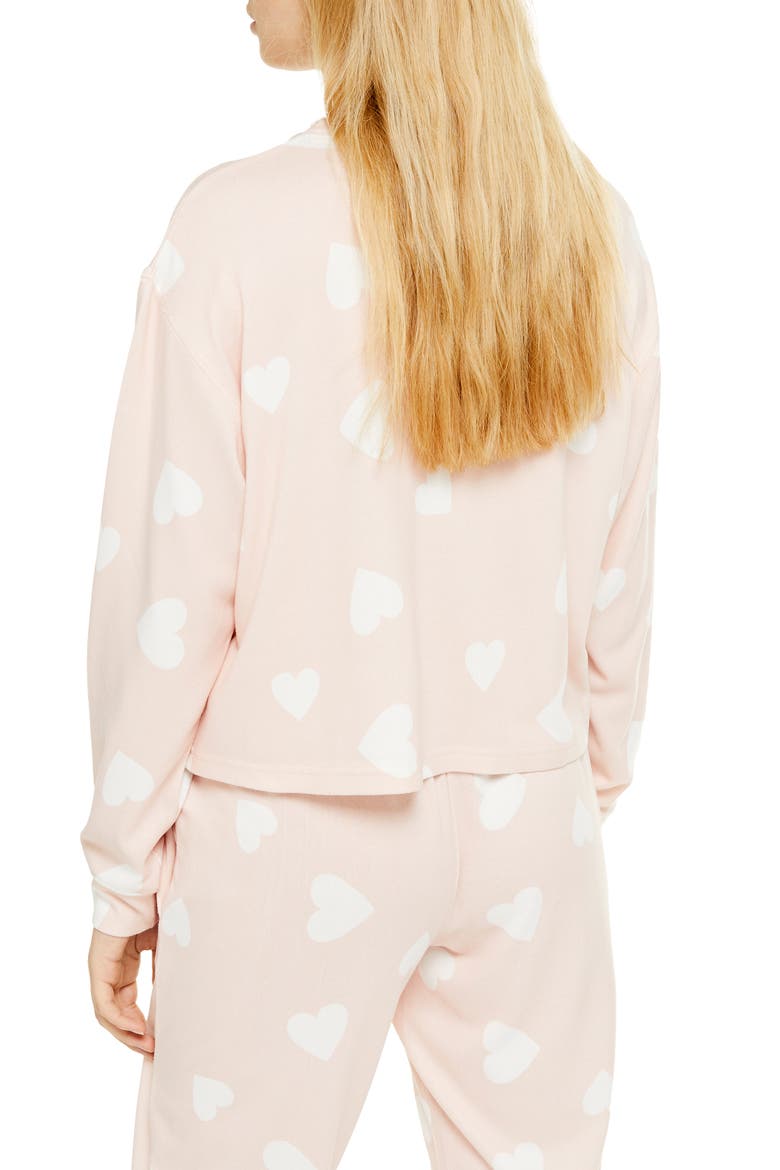 Supersoft Heart Print Sweatshirt, Alternate, color, BLUSH