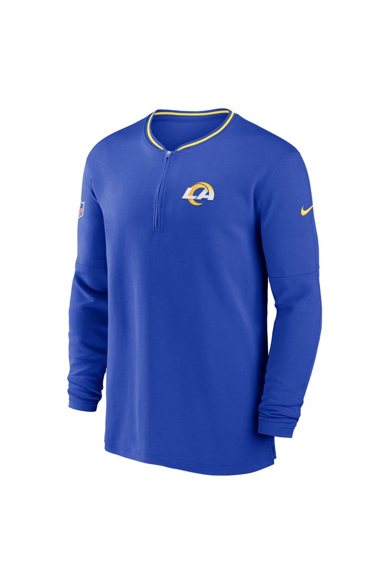 Men's Nike Royal Los Angeles Rams Coach Half-Zip Sweatshirt, Alternate, color, Royal