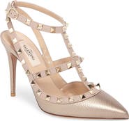 Valentino Garavani Rockstud Pointed Toe T-Strap Pump