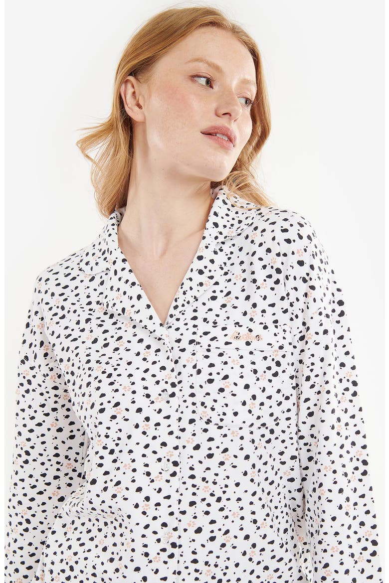 Dalmation Spot Stretch Cotton Pajamas, Alternate, color, WHITE DALMATIAN SPOT