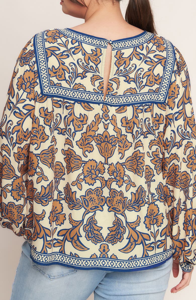 FLYING TOMATO Printed Top, Alternate, color, Cream/Navy