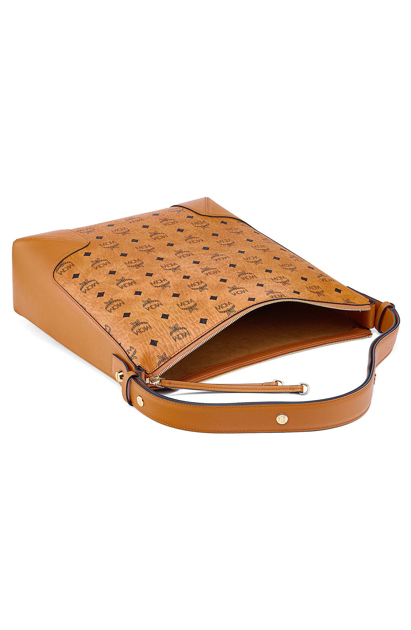 Large Klara Visetos Coated Canvas Hobo Bag, Alternate, color, COGNAC