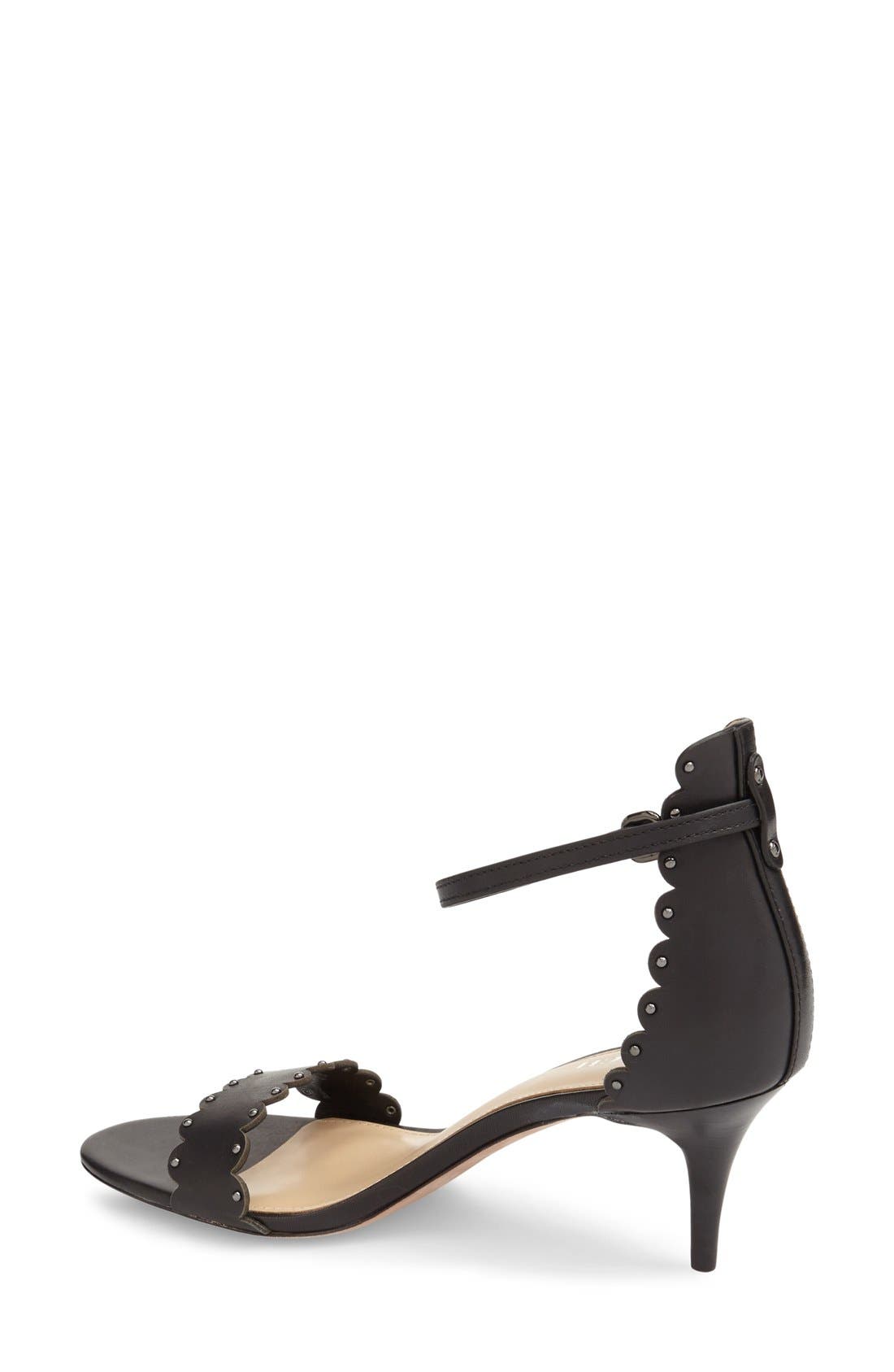 'Monica' Sandal, Alternate, color, BLACK LEATHER