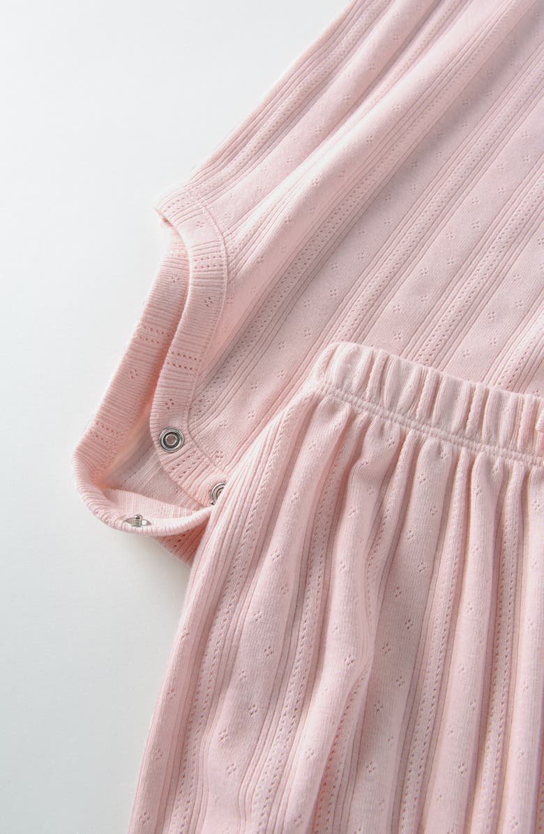 Nordstrom Pointelle Bodysuit, Shorts & Headband Set, Alternate, color, Pink Lotus