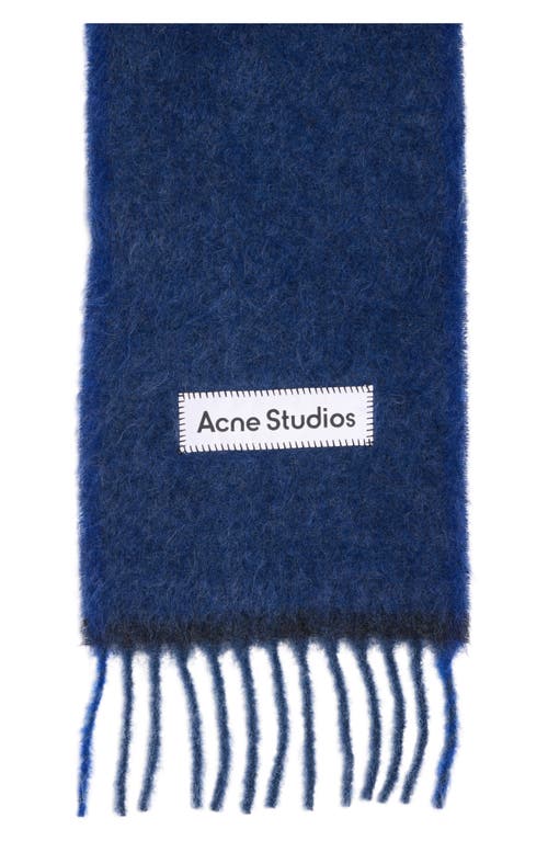 Acne Studios Valley Fringe Scarf In Blue