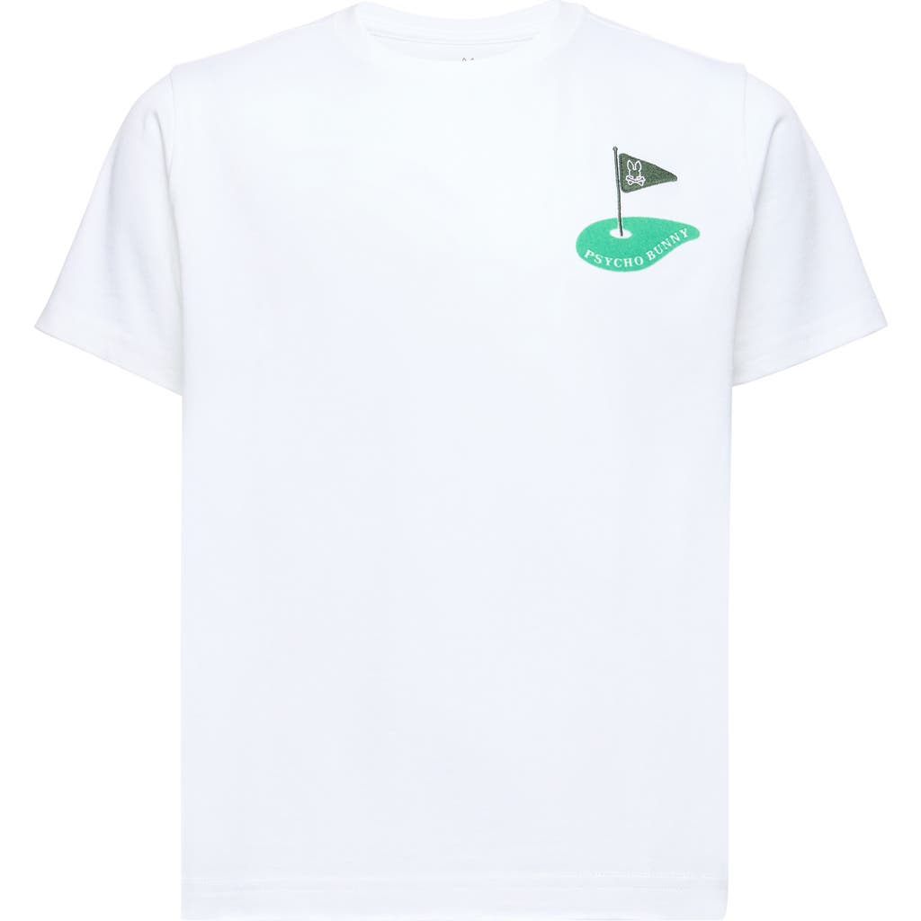 Psycho Bunny Kids' Dale Cotton Graphic T-shirt In White