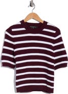 French Connection Mozart Striped Short Sleeve Sweater