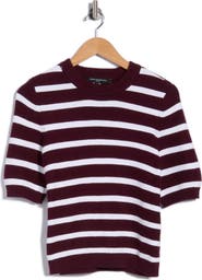 French Connection Mozart Striped Short Sleeve Sweater