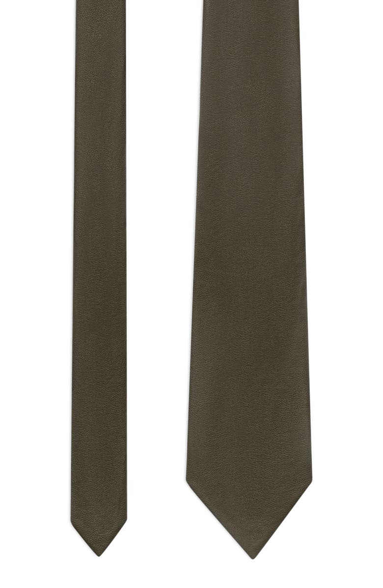 Manière De Voir Ash Leather Tie, Alternate, color, Dark Sage