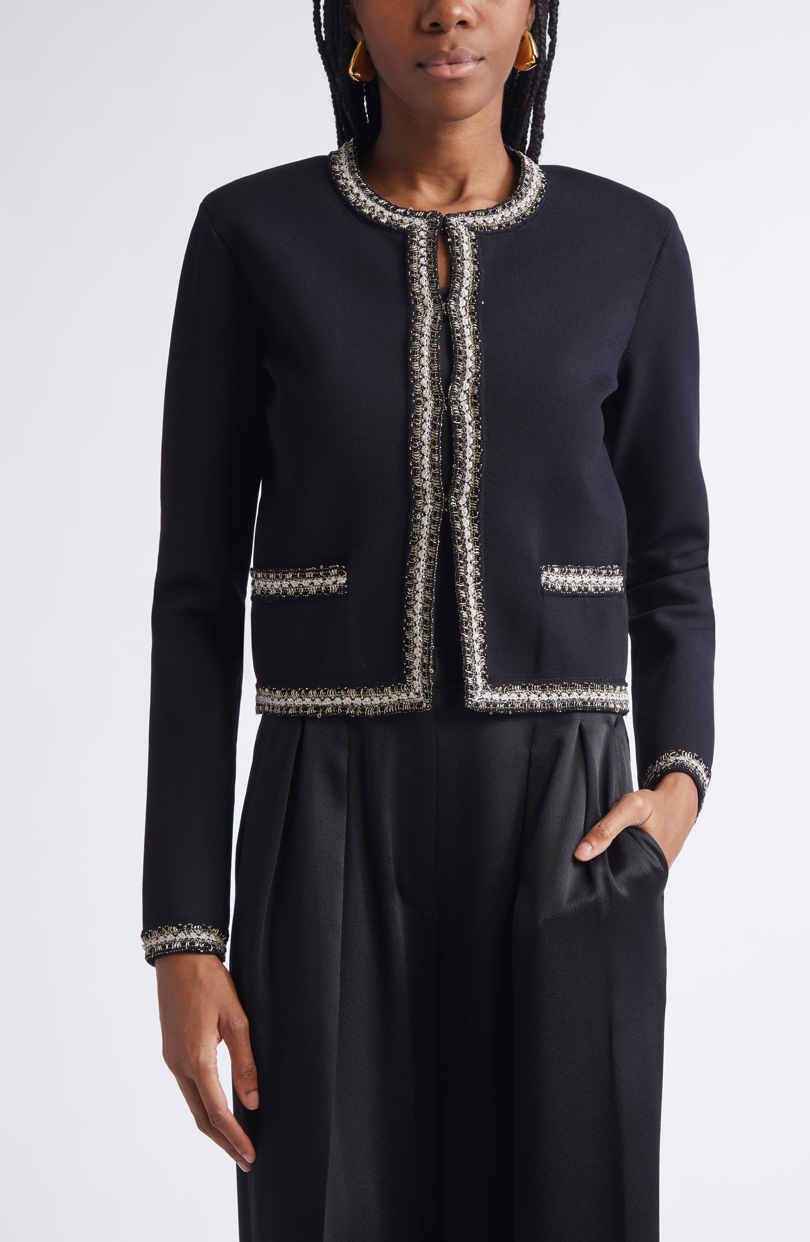 Helen Braided Trim Knit Jacket
