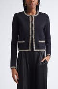 ST. JOHN Helen Braided Trim Knit Jacket