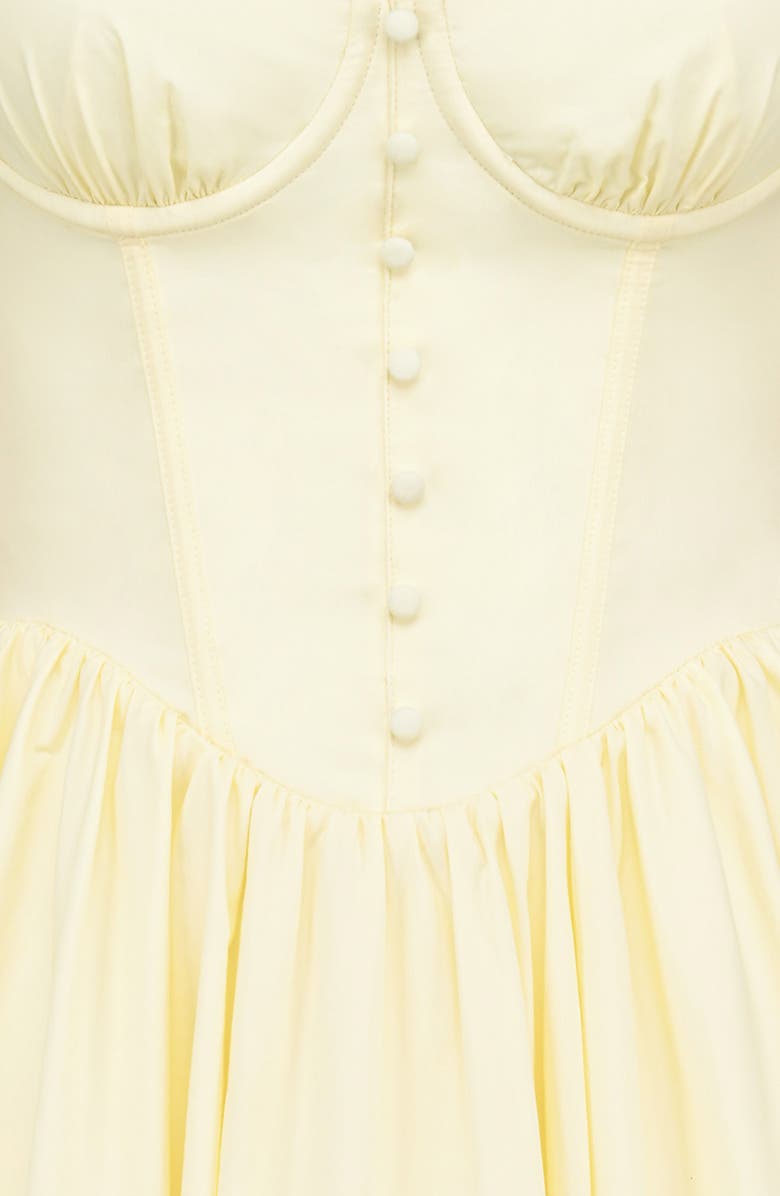 HOUSE OF CB Sisi Embroidered Stretch Cotton Minidress, Alternate, color, Lemon Icing