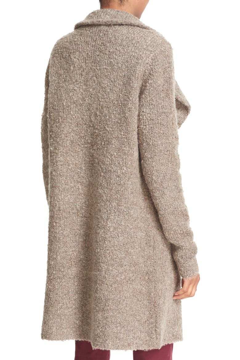 'Yanet' Drape Front Long Cardigan, Alternate, color, LIGHT HEATHER SMOKEY TOPAZ