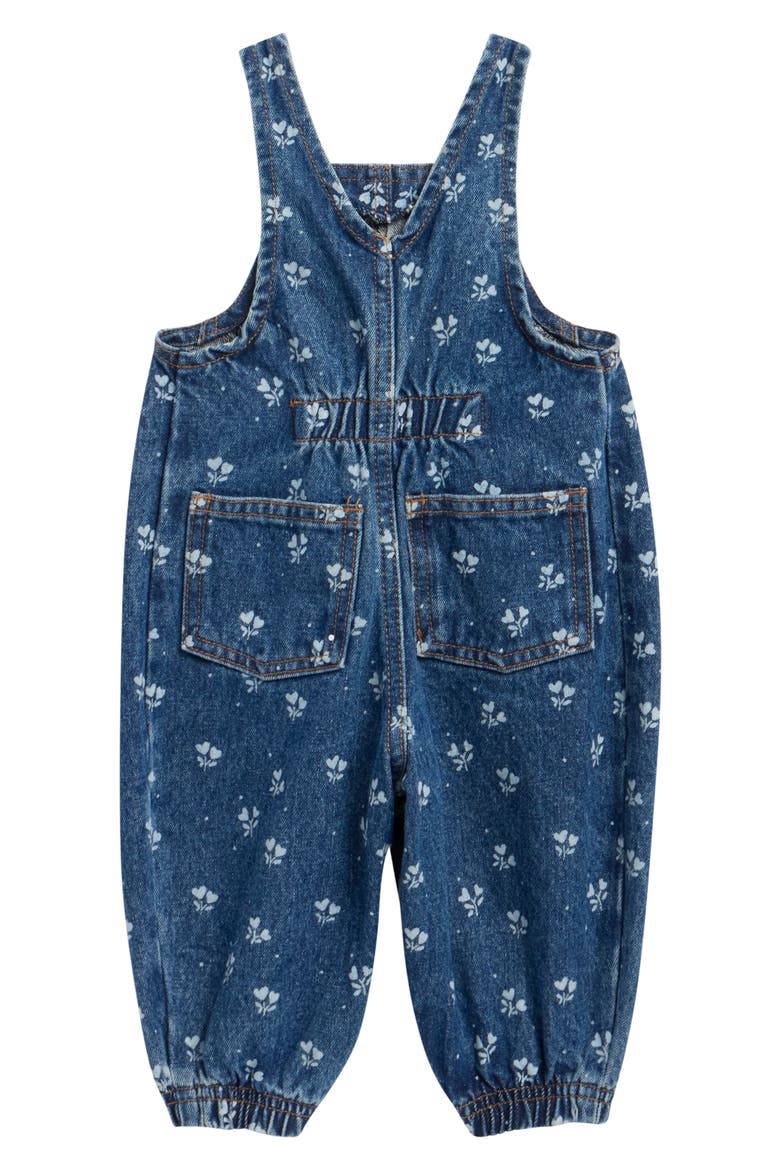 Ditsy Heart Overalls, Alternate, color, INDIGO