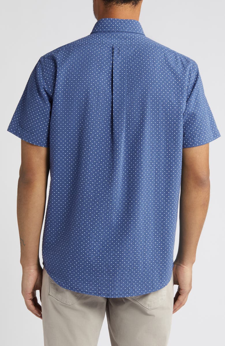 Brooks Brothers Sport Fit Polka Dot Short Sleeve Cotton Shirt, Alternate, color, 