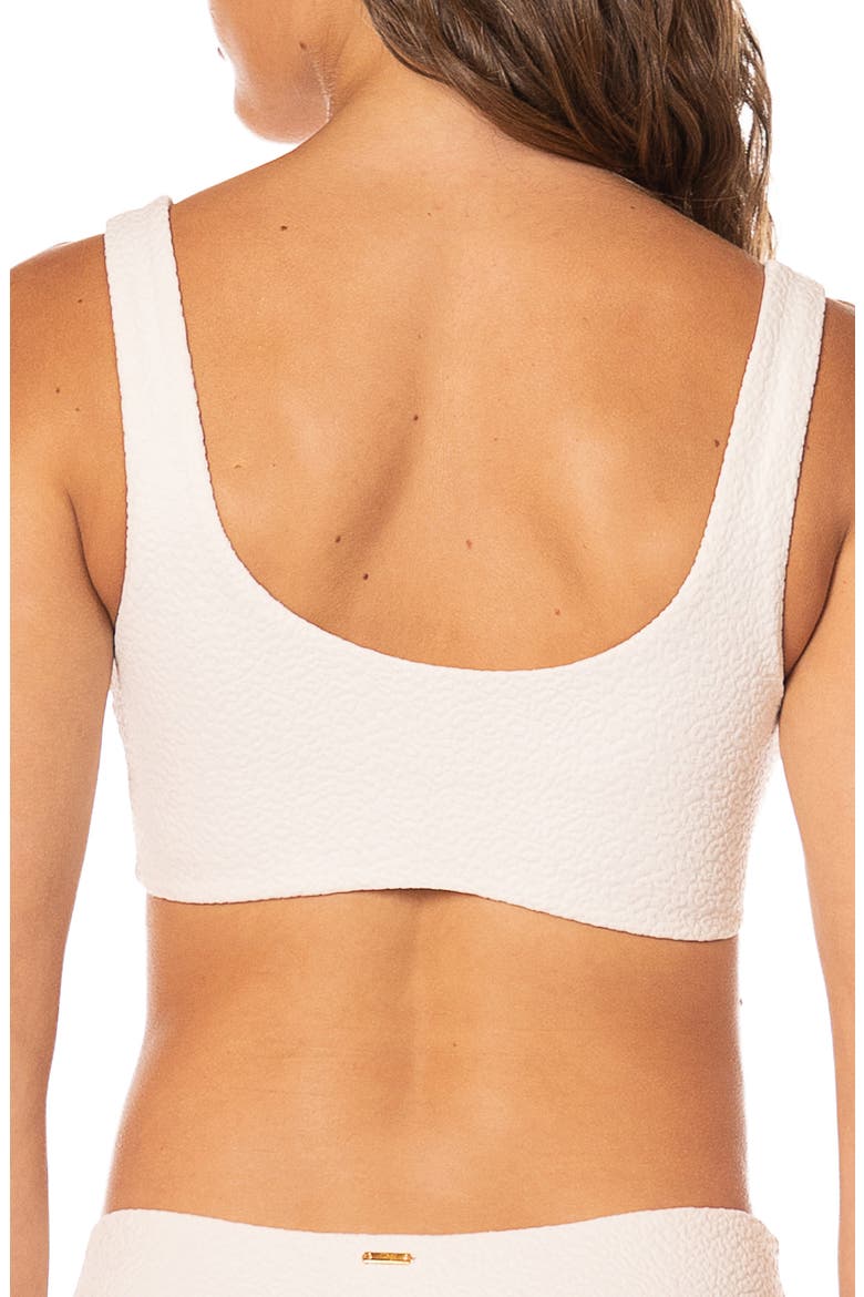 Coconut Milk Dazzle Lace-Up Reversible Bikini Top, Alternate, color, WHITE