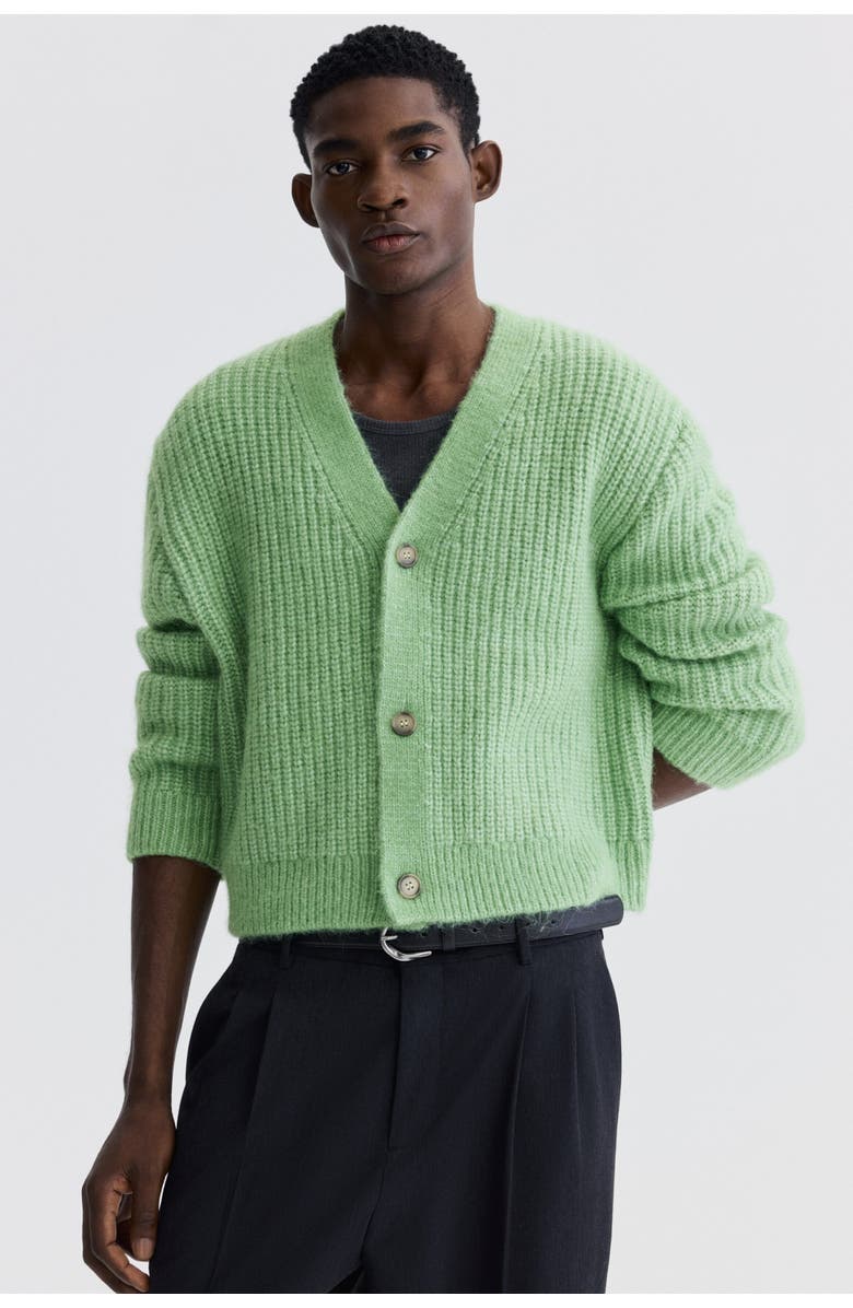 H&M Loose Fit Cardigan, Alternate, color, Green