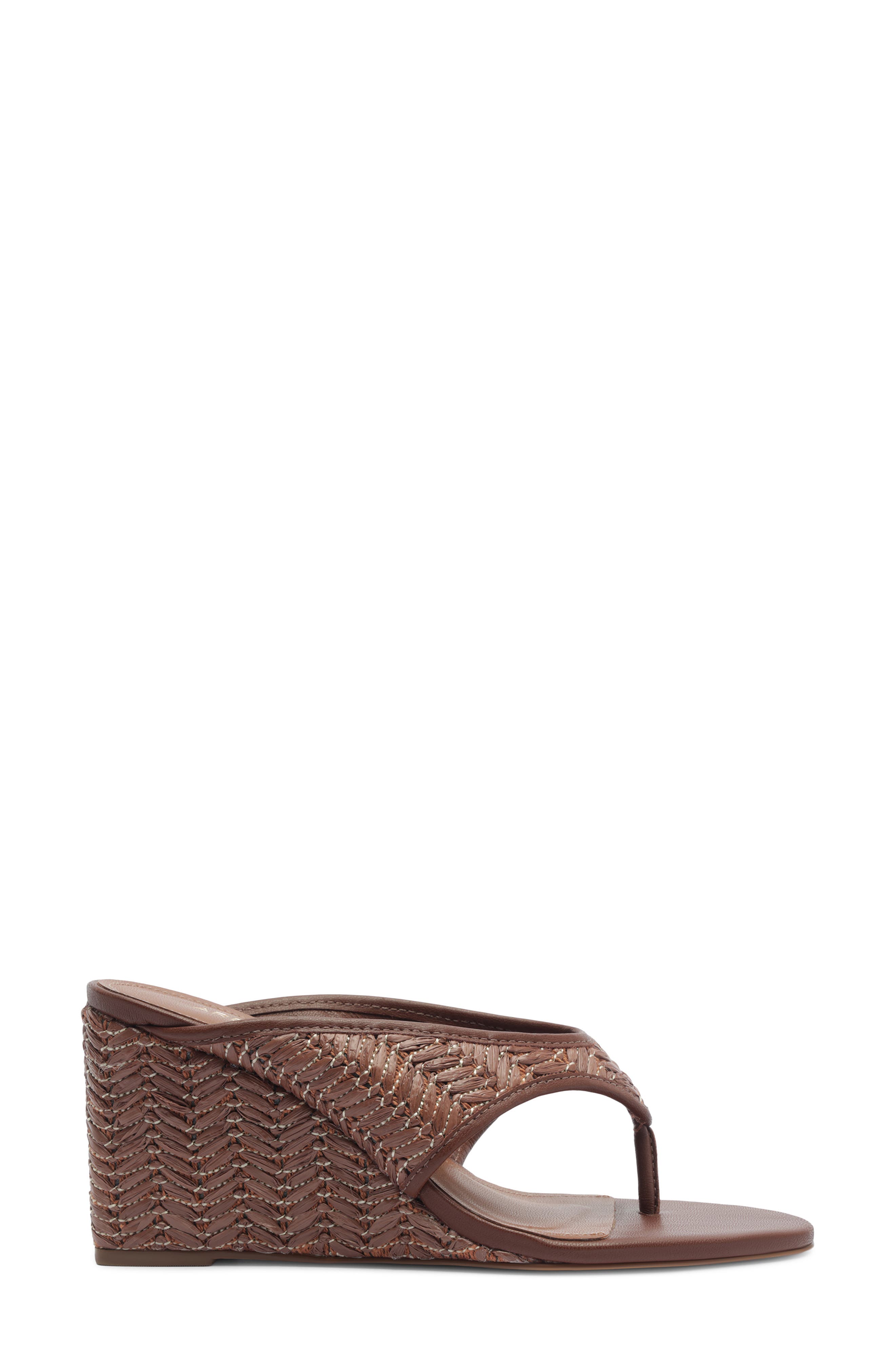 Arezzo Sara Wedge Flip Flop, Alternate, color, Castanho/ Cioccolato