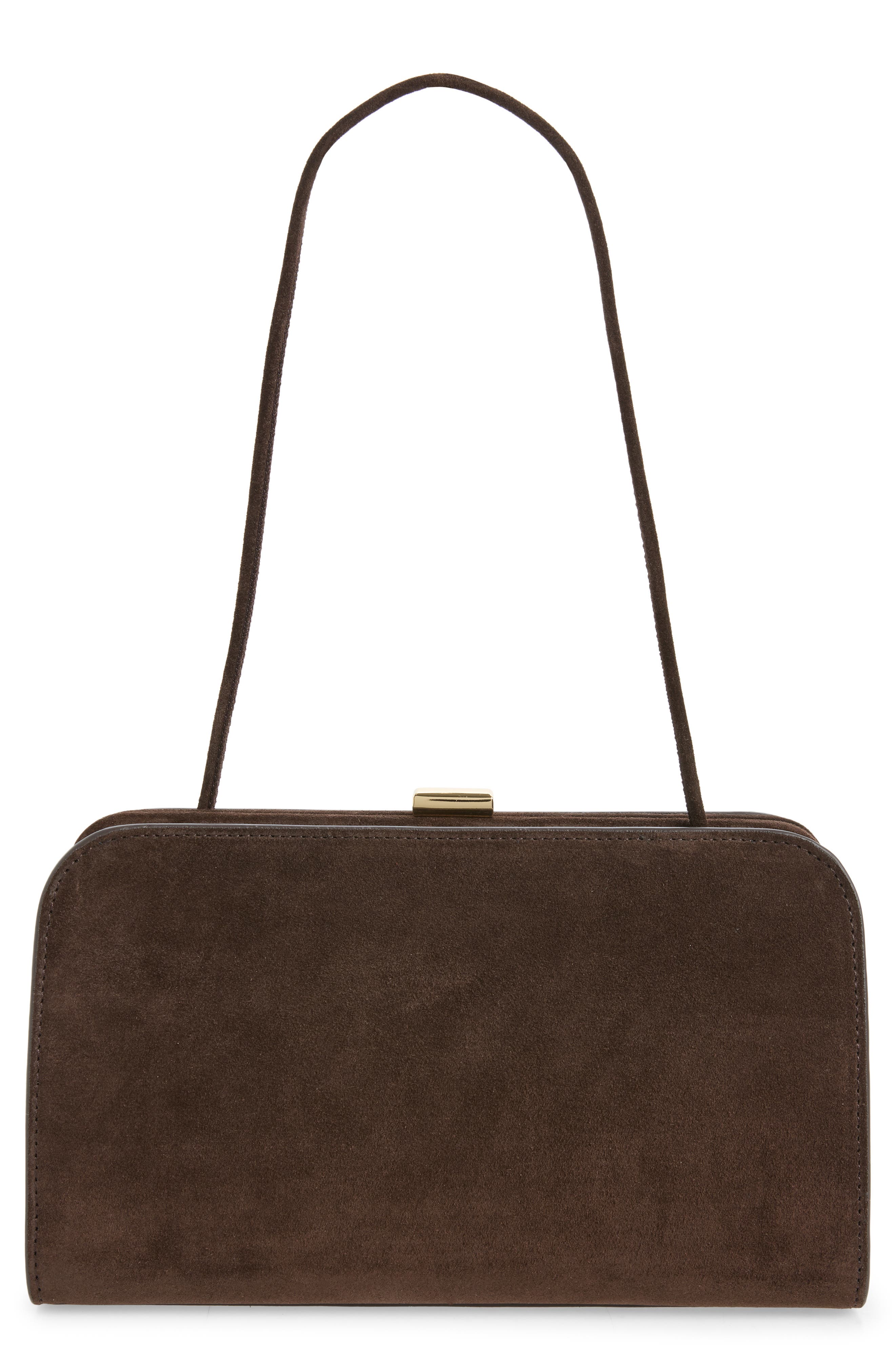 Zella Suede Leather Clutch, Main, color, TMORO
