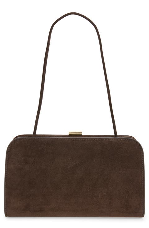 Zella Suede Leather Clutch