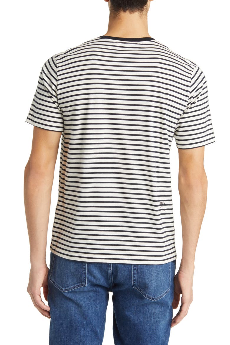 Stripe Crewneck T-Shirt, Alternate, color, OFF WHITE/ NOIR MULTI