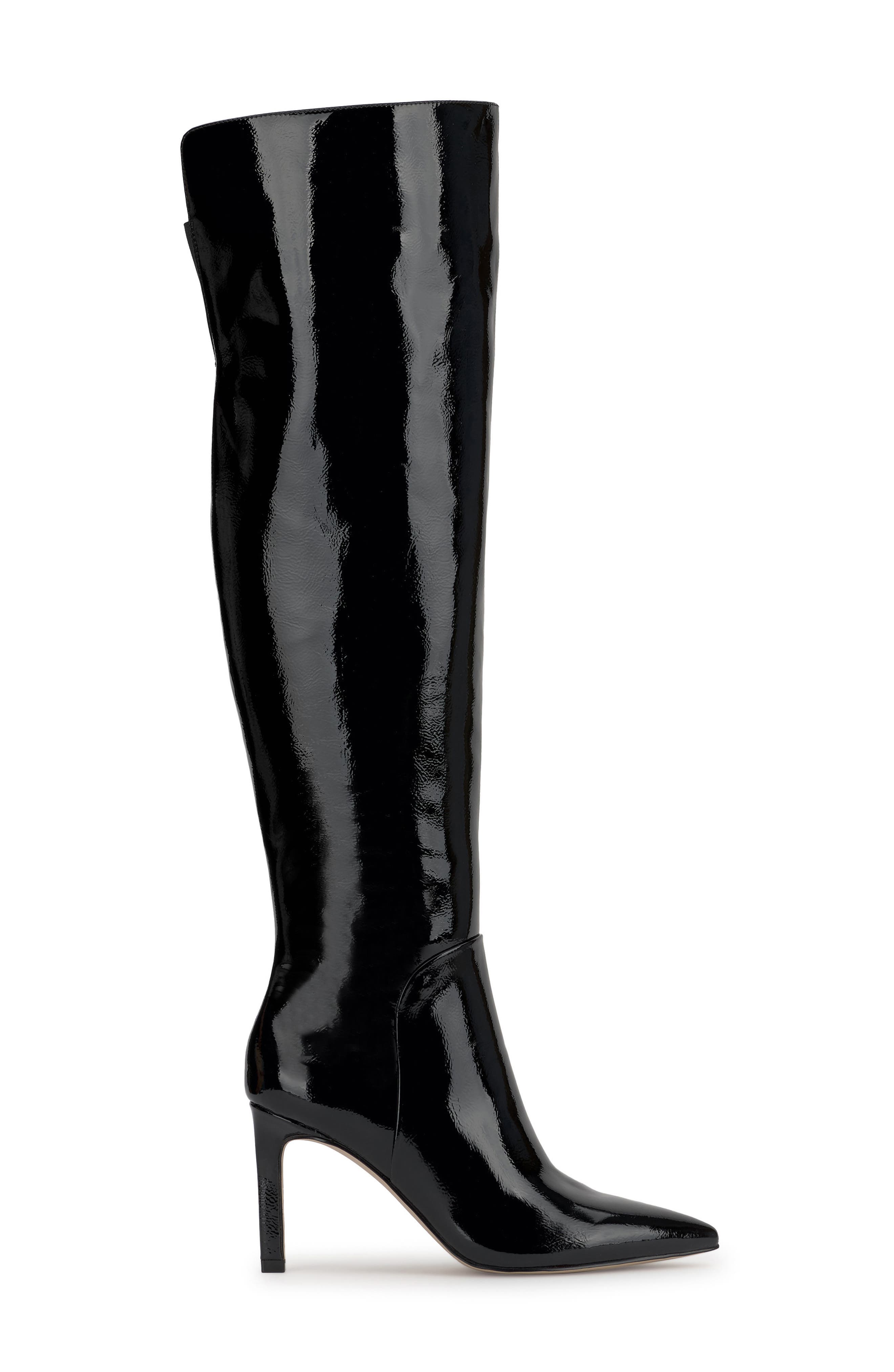 Jessica Simpson Earon Pointed Toe Over the Knee Boot, Alternate, color, Black Patent