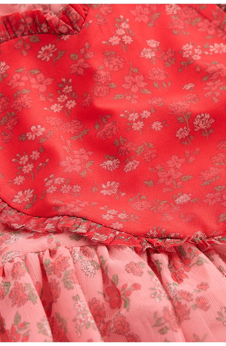 Mini Boden Kids' Heart Tulle Party Dress, Alternate, color, Strawberry Pink Meadow Floral