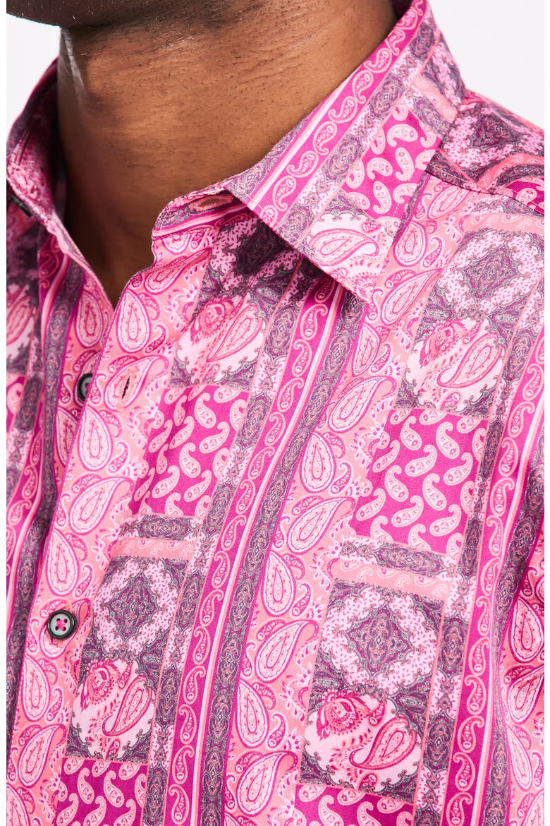 Kedron Cotton Button-Up Shirt, Alternate, color, PINK