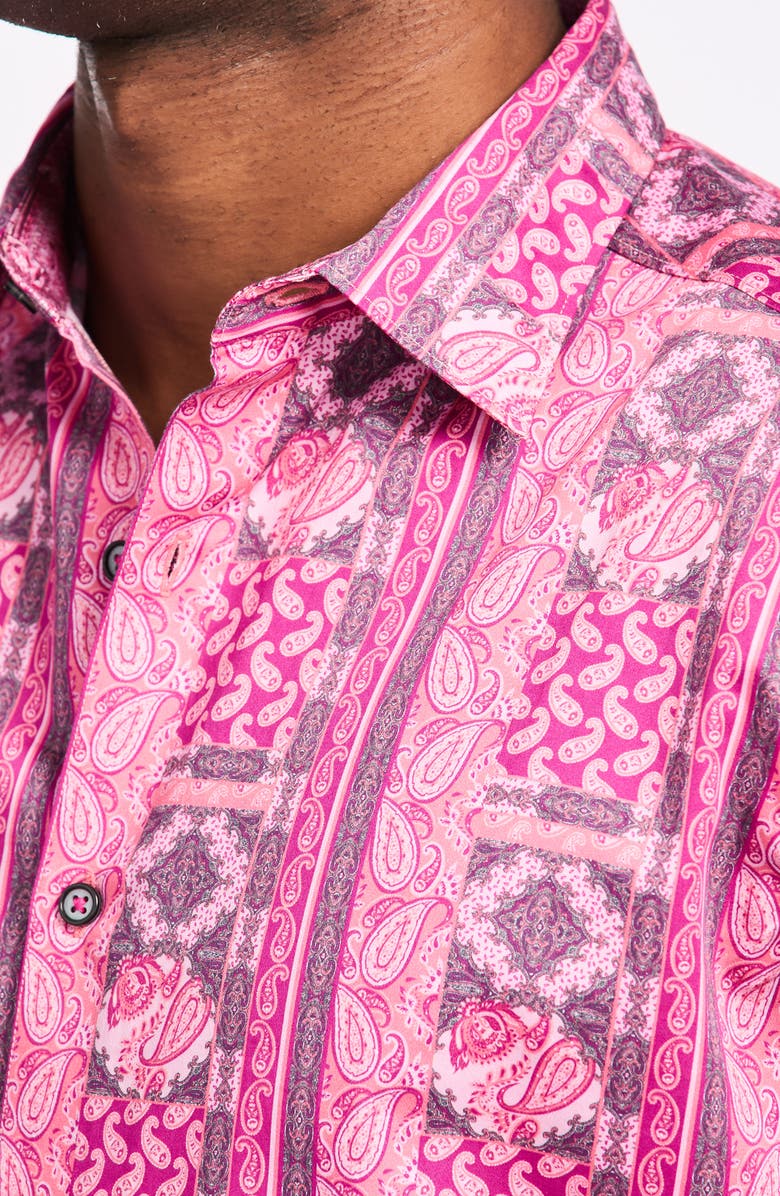 Robert Graham Kedron Cotton Button-Up Shirt, Alternate, color, Pink