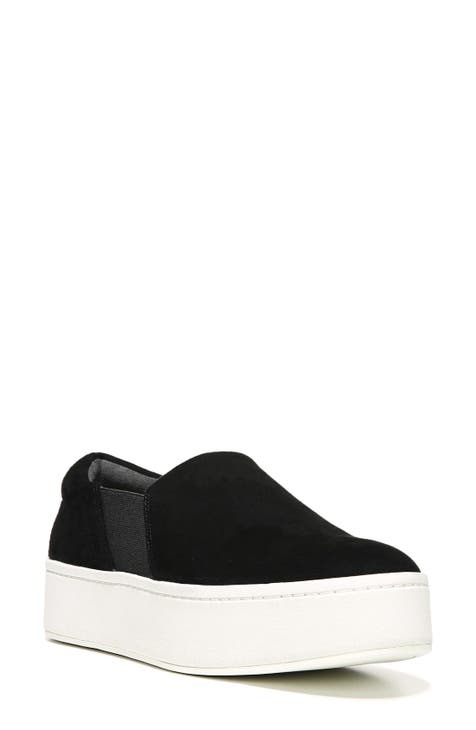 Platform black slip on fashion sneakers