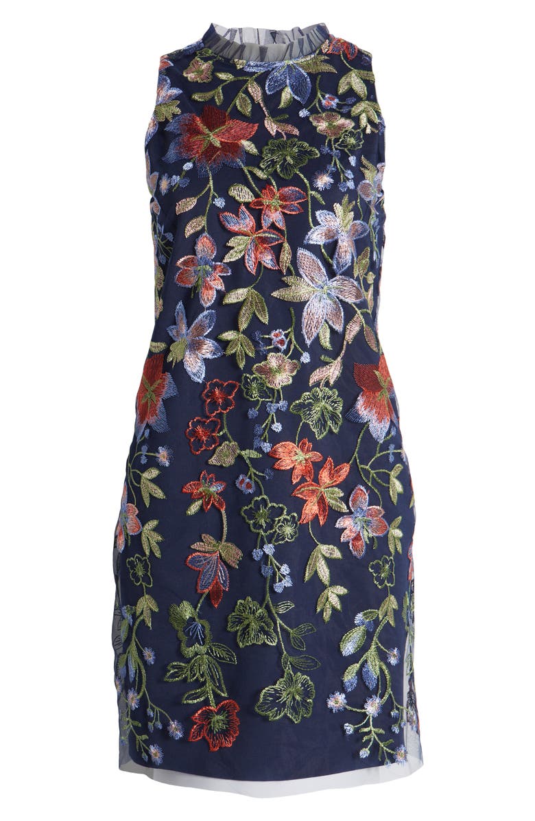 Anne Klein Embroidered Sleeveless Dress, Alternate, color, 