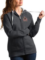 ANTIGUA Women's Antigua Charcoal Albany FireWolves Victory Pullover Hoodie