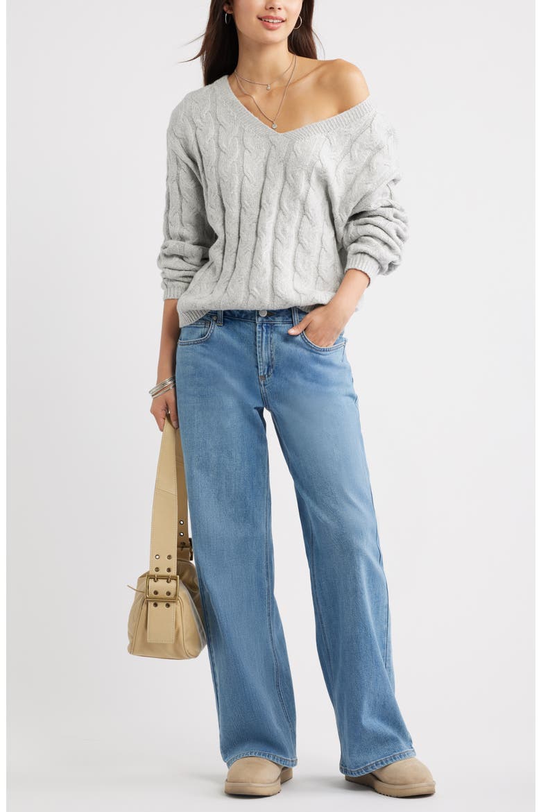 Low Rise Baggy Wide Leg Jeans, Alternate, color, WESTERN WASH
